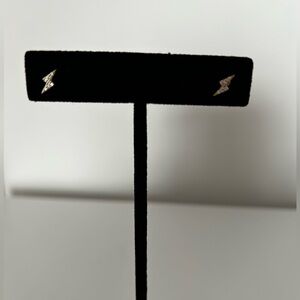 Gold Tone Lightning Bolt Earrings